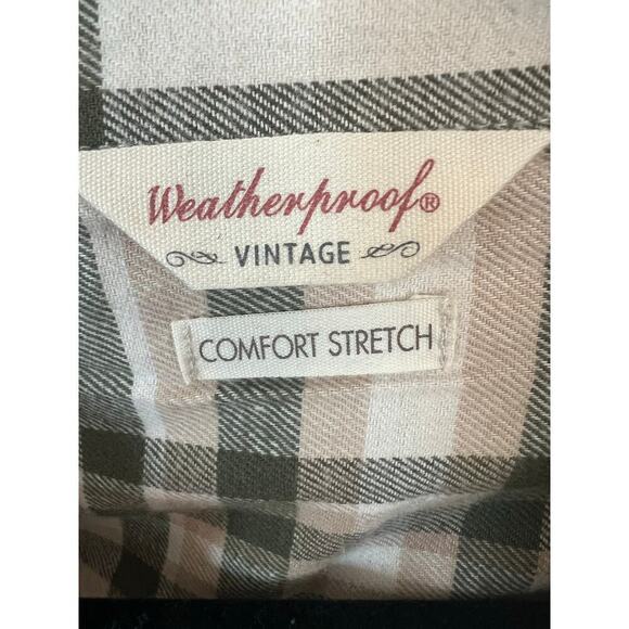 Weatherproof Vintage Women's Flannel, NWT, Large, Button Up, Cream/Green - Picture 3 of 9